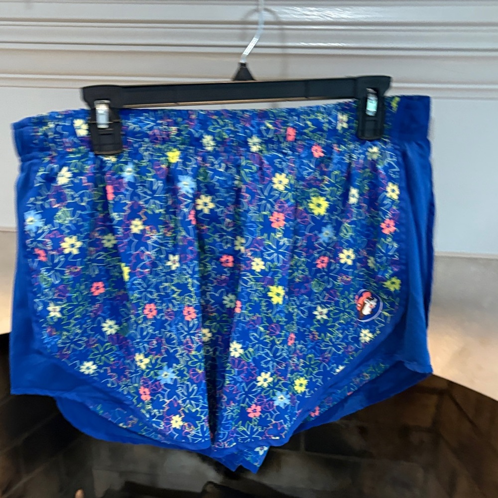 Blue Floral Women's Athletic Shorts